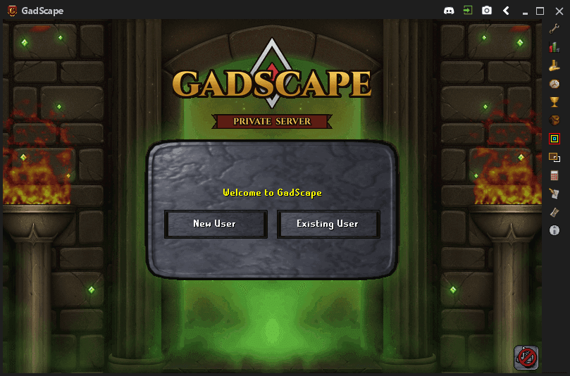 GadScape main world login screen, dev build
